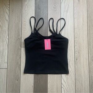 Edikted Black Fitted Crop Camisole